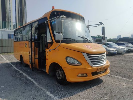 Ônibus King Long de 32 lugares de segunda mão Ônibus escolar amarelo Tipo de combustível diesel