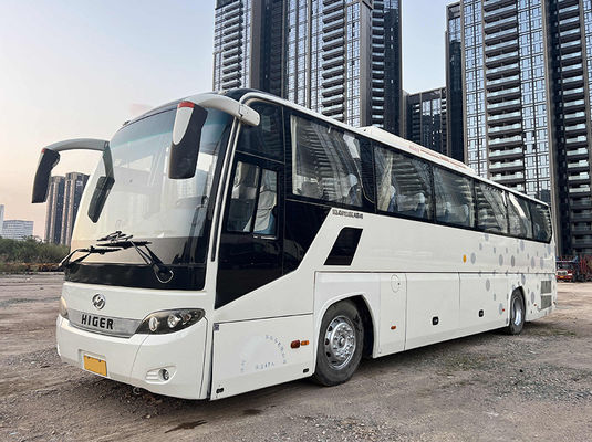 Autocarro de passageiros branco grande usado de 47 lugares Autocarro pré-propriedade com tipo de transmissão manual