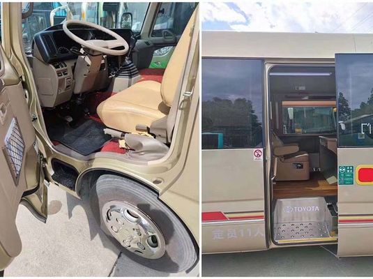 11 lugares Toyota Coaster Minibus de segunda mão com transmissão manual