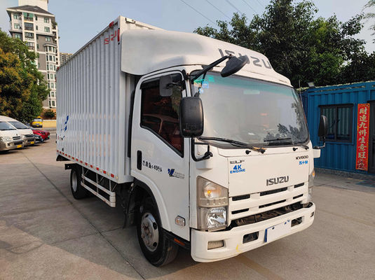 Manual branco Vans de carga pré-propriedade Diesel Isuzu Vans de carga usados Box Truck