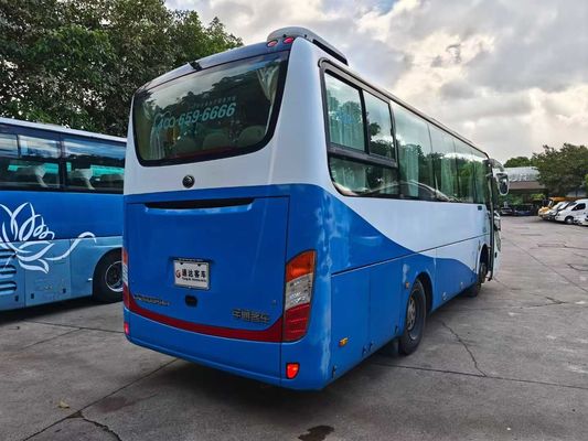 Ônibus de segunda mão de 28 lugares com motor Yuchai de 200 cv e velocidade máxima de 100 km/h