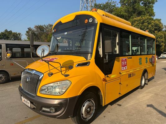 Ônibus escolar de 36 lugares com motor diesel amarelo LHD ZK6669DX7 Uesd Feito na China
