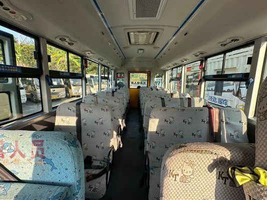 Ônibus escolar de 36 lugares com motor diesel amarelo LHD ZK6669DX7 Uesd Feito na China