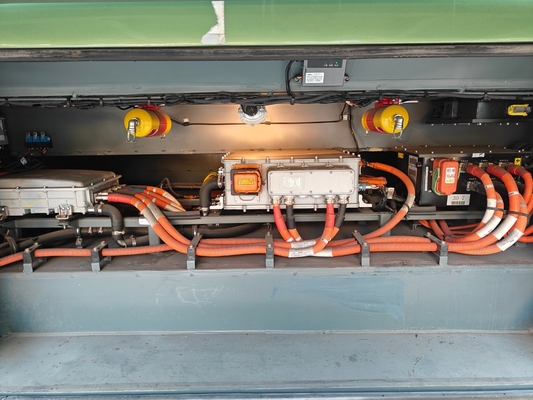 Autocarro elétrico puro de segunda mão com motor elétrico de 48 lugares da Golden Dragon em 2018 com trilho traseiro de 1860