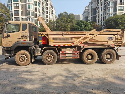 Caminhão basculante Howo amarelo de dois lugares usado, produzido em 2019