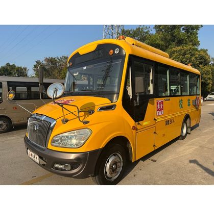 Autocarro escolar diesel amarelo de segunda mão, padrão nacional de emissões IV, fabricado na China